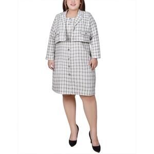 NY Collection Plus Size Long Sleeve Jacket 1X